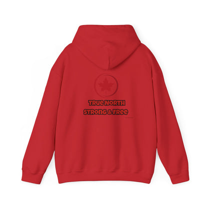 Canadian Pride Hooded Sweatshirt - 'True North Strong & Free' & Maple Leaf Resistance Design