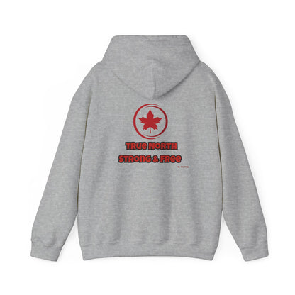 Canadian Pride Hooded Sweatshirt - 'True North Strong & Free' & Maple Leaf Resistance Design