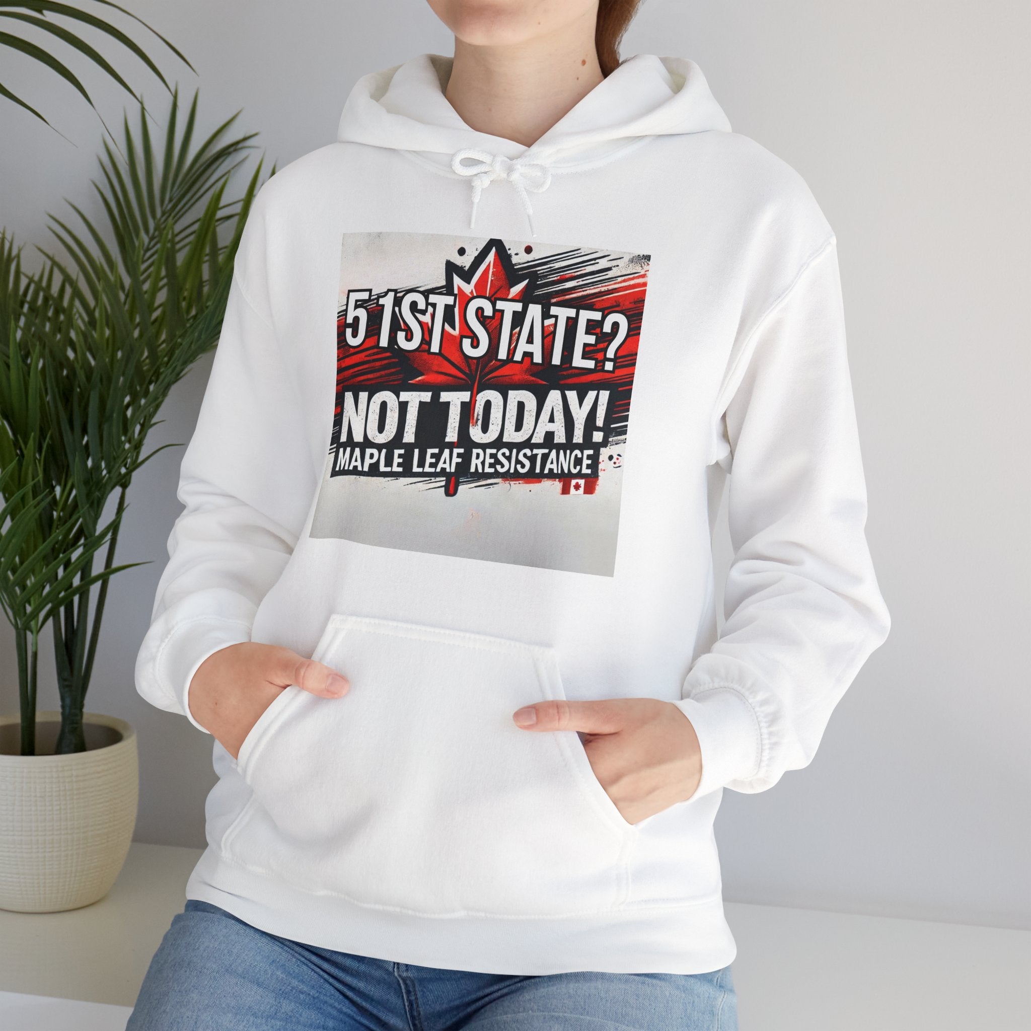 Canadian Pride Hooded Sweatshirt - 'True North Strong & Free' & Maple Leaf Resistance Design