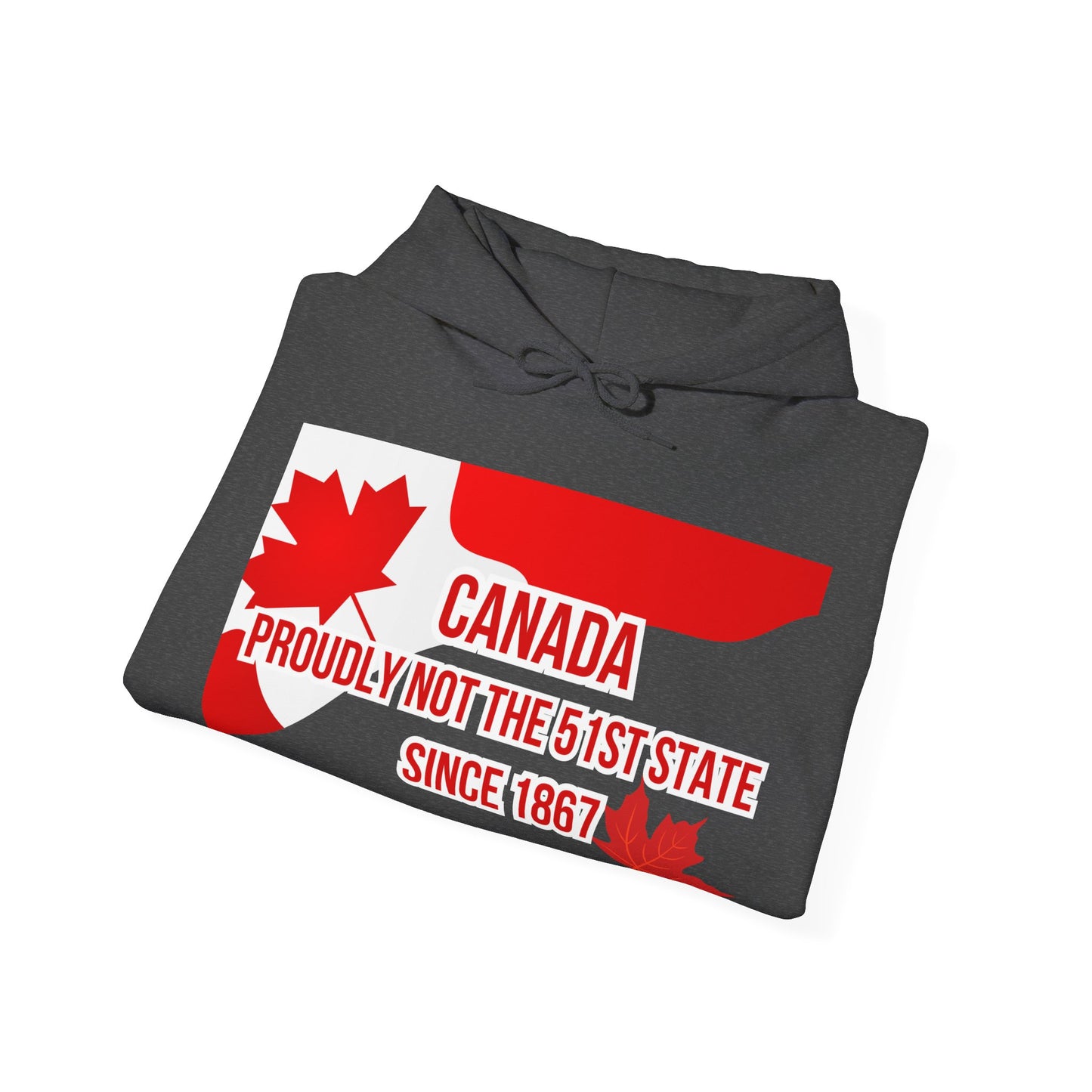 Unisex Heavy Blend™ Hoodie – "Canada: Proudly Not the 51st State" | Cozy & Bold Canadian Statement Piece