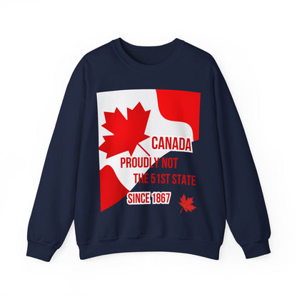 Unisex Heavy Blend™ Crewneck Sweatshirt – "Canada: Proudly Not the 51st State" | Cozy &amp; Bold Canadian Statement Piece