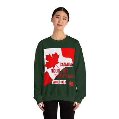 Unisex Heavy Blend™ Crewneck Sweatshirt – "Canada: Proudly Not the 51st State" | Cozy &amp; Bold Canadian Statement Piece