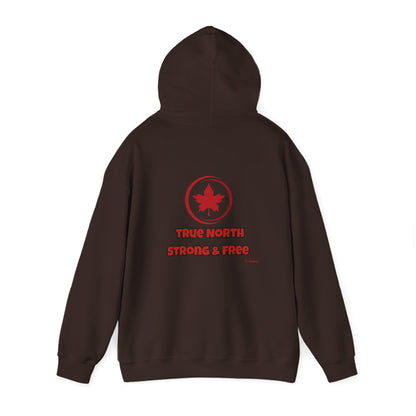 Canadian Pride Hooded Sweatshirt - 'True North Strong & Free' & Maple Leaf Resistance Design