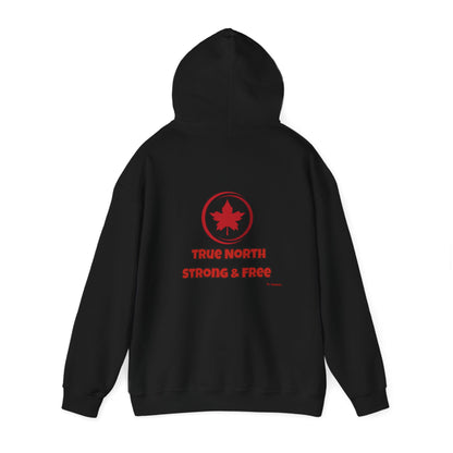 Canadian Pride Hooded Sweatshirt - 'True North Strong & Free' & Maple Leaf Resistance Design