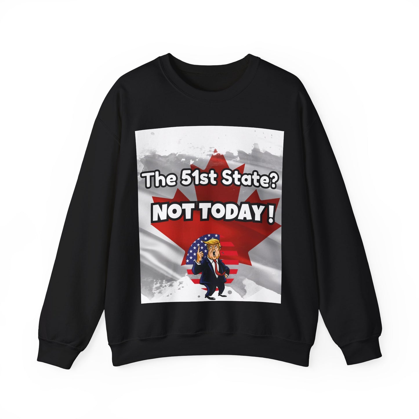 Hilarious Canada-Themed Unisex Crewneck Sweatshirt – "The 51st State? NOT TODAY!"