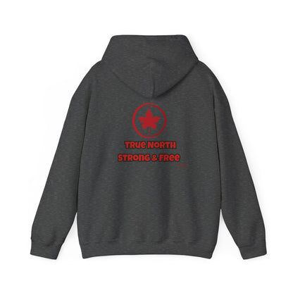 Canadian Pride Hooded Sweatshirt - 'True North Strong & Free' & Maple Leaf Resistance Design