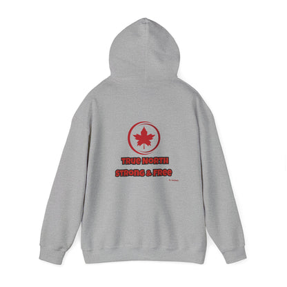 Canadian Pride Hooded Sweatshirt - 'True North Strong & Free' & Maple Leaf Resistance Design