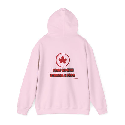 Canadian Pride Hooded Sweatshirt - 'True North Strong & Free' & Maple Leaf Resistance Design