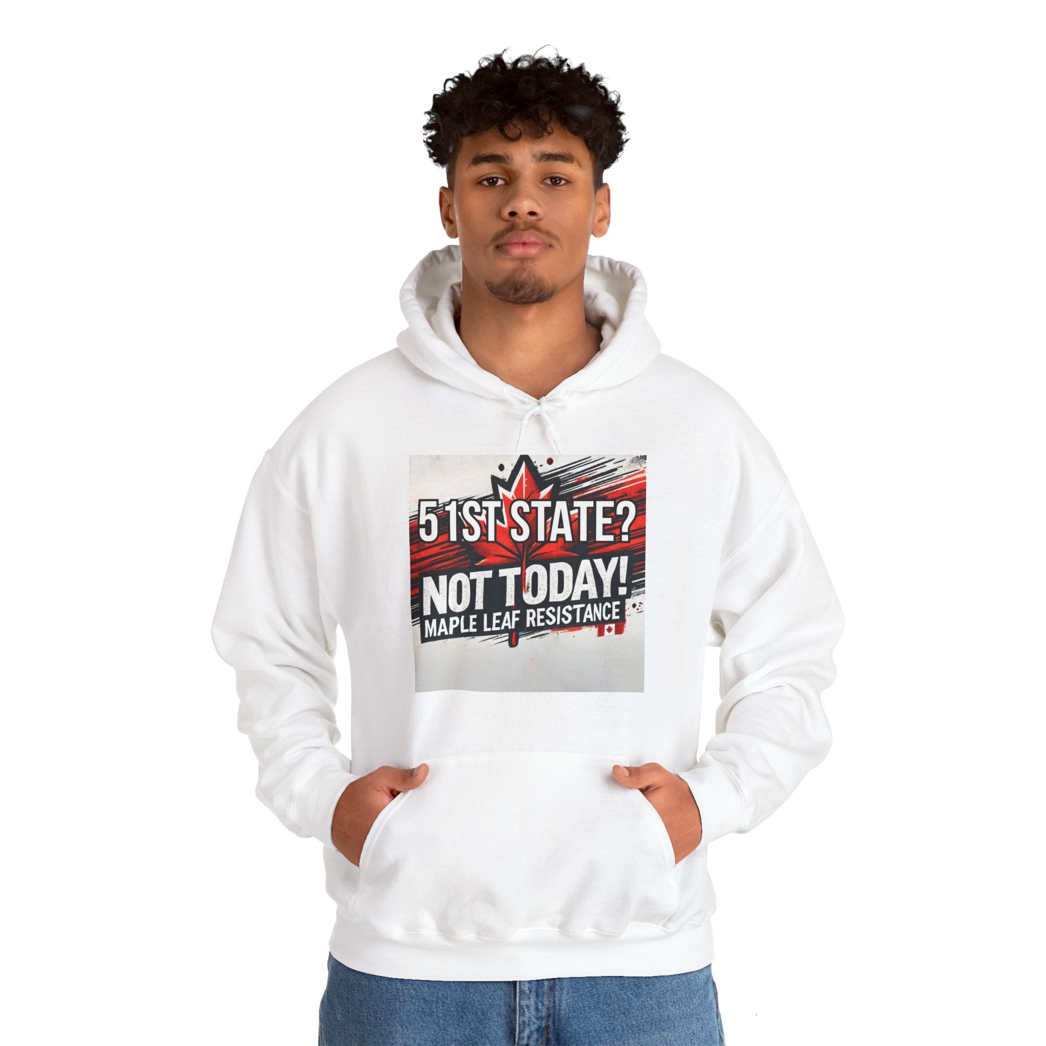 Canadian Pride Hooded Sweatshirt - 'True North Strong & Free' & Maple Leaf Resistance Design