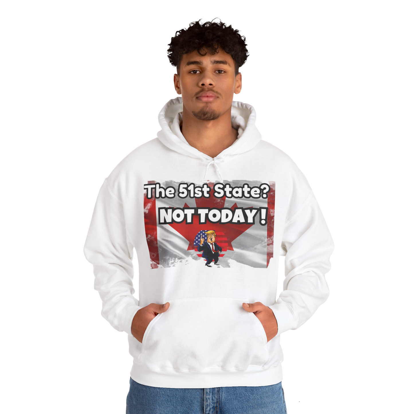 Unisex Heavy Blend™ Hoodie – "NOT TODAY! Maple Leaf Resistance" | Bold & Cozy Canadian Statement Piece