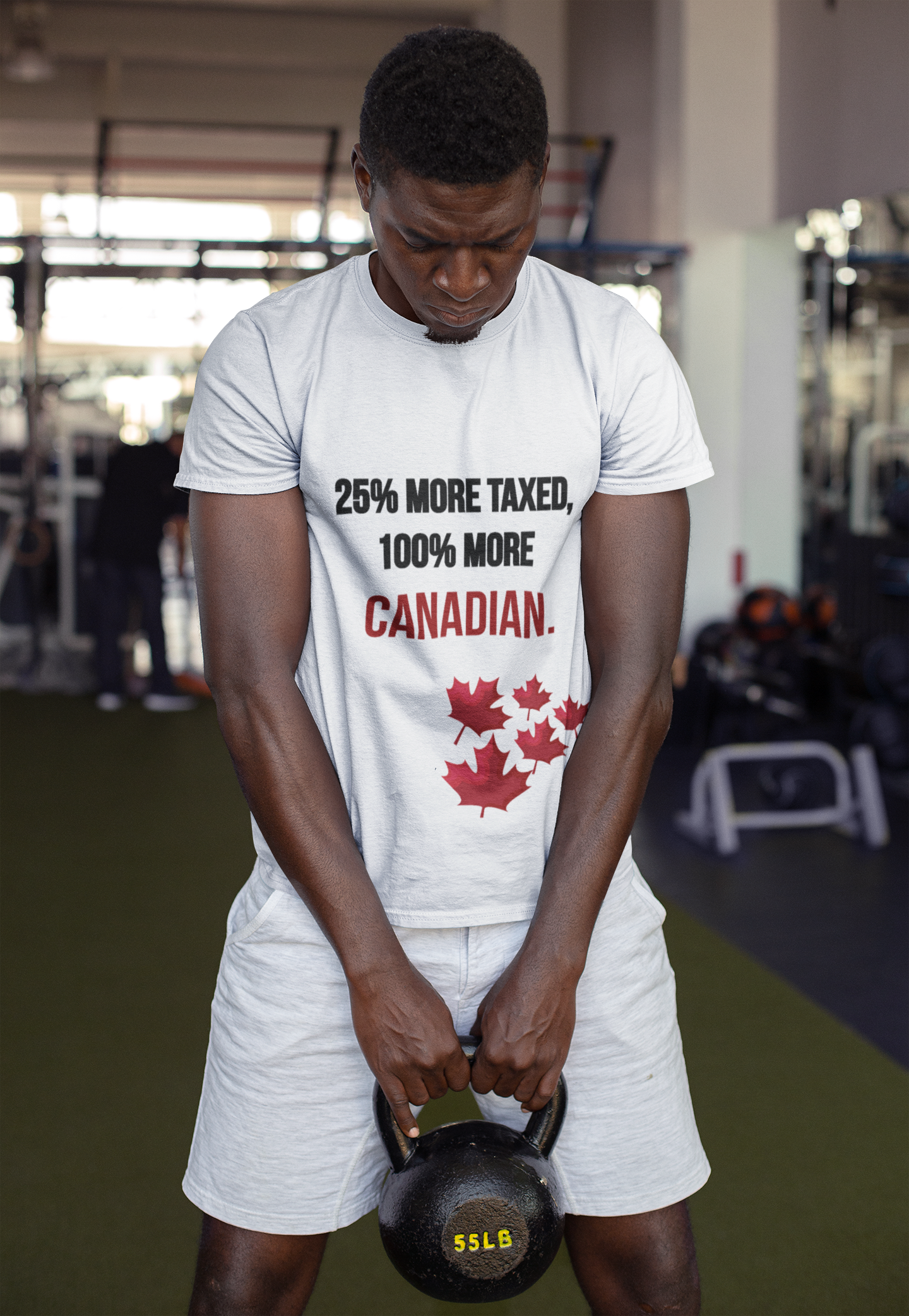 Funny Canadian Pride Tee - "25% More Taxed, 100% More Canadian"